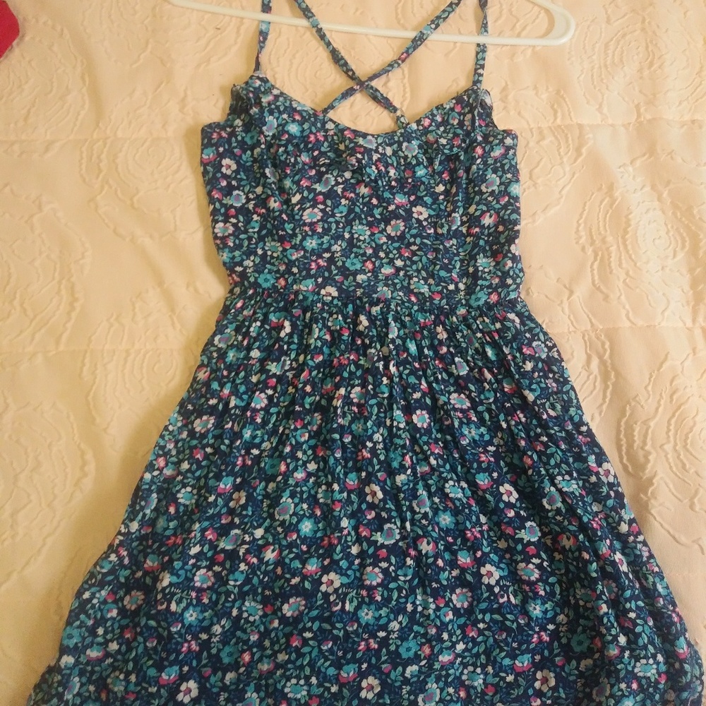 Mini floral dress blue